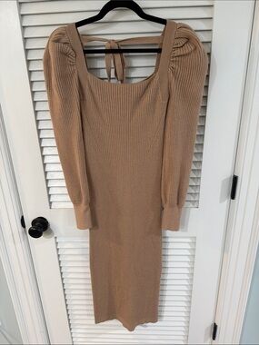 charles henry long sleeve dress Charles Henry Long Sleeve Knit Dress in Camel at Nordstrom, Size Small